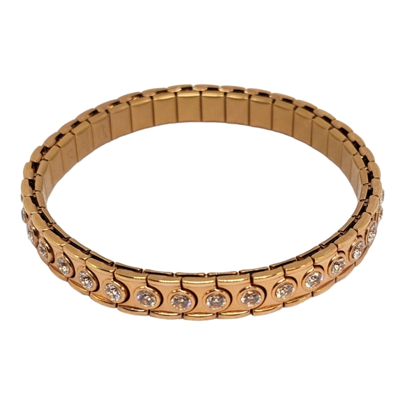 Vintage Rose Goldtone‎ Speidel CZ Stretch Bracelet - Picture 1 of 5